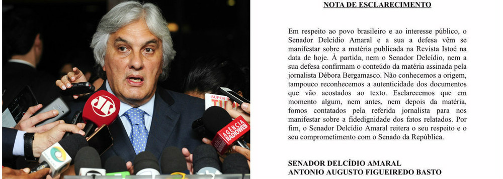 Delcídio Nega Delação e Diz Desconhecer Documentos Confirmando informação antecipada pelo 247 nesta manhã, o senador disse, em nota, que não confirma conteúdo de reportagem que divulgou denúncias de uma suposta delação premiada firmada por ele;