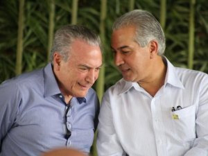 Em MS, Michel Temer se diz tranquilo sobre relação com a Câmara Presidente com o governador de MS, Reinaldo Azambuja, PSDB.(Foto: Marcos Ermínio).