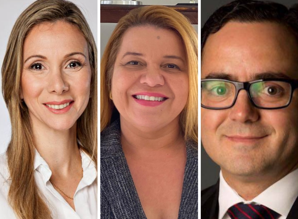 Divulgada pesquisa de intenção de voto para presidente da OAB MS Da esquerda para direita os candidatos a presidência da OAB-MS: Rachel Magrini, Giselle Marques e Bitto Pereira, que lidera a pesquisa feita pelo Instituo Ranking / Foto: Divulgação