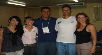 Representantes de Amambai participam de curso sobre Defesa Civil Major BM Lucelita, de Tocantins, Coronel BM Daniela, de Brasilia, Wilson Ferreira, Cleber Brasilia e Cleonice Spada.