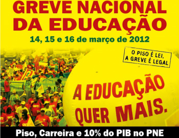 Banner do movimento nacional dos trabalhadores em educação.