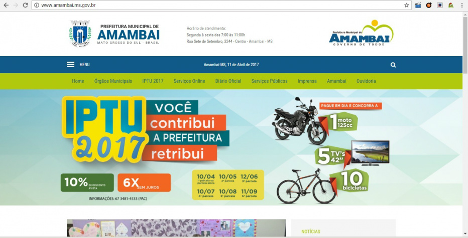 Novo portal da Prefeitura de Amambai disponibiliza serviços e informações Novo portal da Prefeitura de Amambai disponibiliza serviços e informações