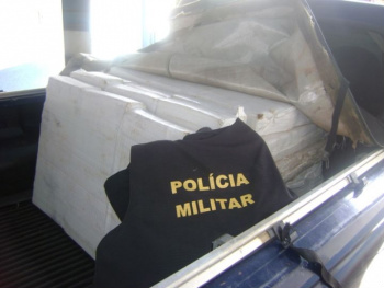 Polícia Militar apreende 349 kg de maconha na fronteira