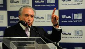 m  palestra  para  empresários,  o  vice-presidente voltou a defender voto majoritário para vereadores, deputados e  senadores / Tânia Rêgo/Agência Brasil