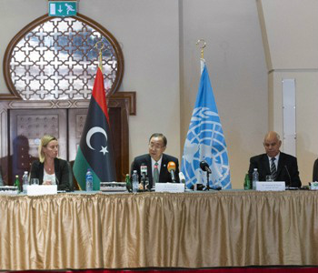 Ban Ki-moon em Tripoli. Foto ONU: Eskinder Debebe