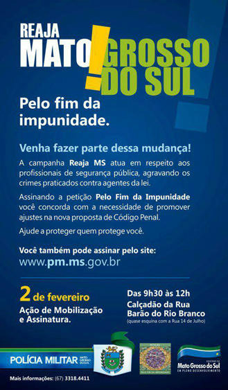 PM e parceiros coletam centenas de assinaturas para o Reaja MS