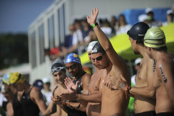 Nadador brasileiro vence último evento-teste para os Jogos Olímpicos Rio 2016 Competição internacional de maratona aquática na Praia de Copacabana válida como evento-teste para os Jogos Olímpicos Rio 2016. / Foto: Fernando Frazão/Agência Brasil