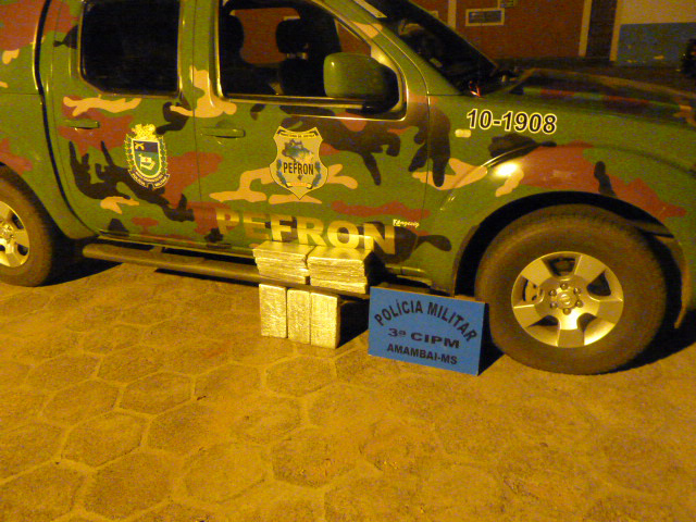 Maconha apreendida pelos policiais do Pefron.