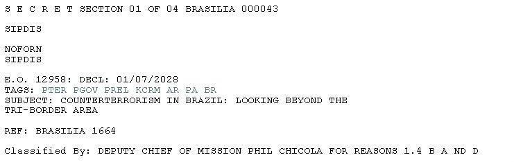 Documento revela preocupação dos EUA com a fronteira Documento revela preocupação dos EUA com a fronteira