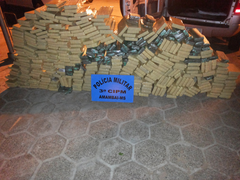 Quase meia tonelada de maconha foi apreendida Foto: Assessoria PM