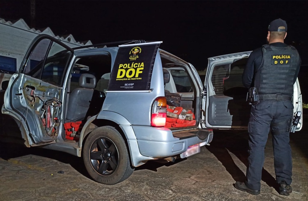 Veículo carregado com mais de 250 quilos de maconha foi apreendido pelo DOF Foto: Divulgação