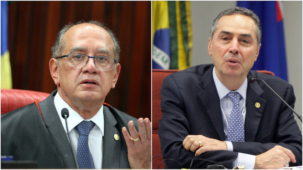 Gilmar Mendes e Barroso discutem e trocam ofensas durante julgamento no STF Ministros Gilmar Mendes e Luís Roberto Barroso divergem quanto ao modo de atuação do MPF / Fotos: roberto jayme/tse e nelson jr/stf