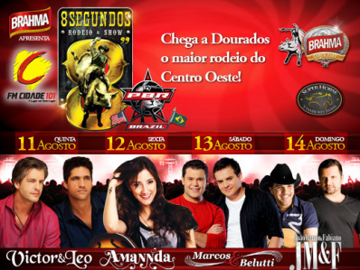 Agenda de eventos para Amambai e região Rodeio 8 Segundos, em Dourados.