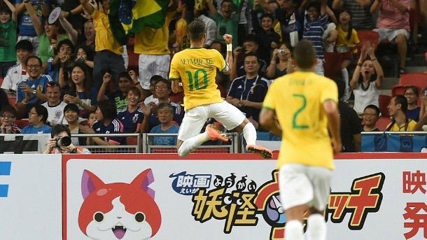 Neymar marca quatro e Brasil goleia o Japão em Cingapura por 4 a 0 Neymar marca quatro e Brasil goleia o Japão em Cingapura por 4 a 0