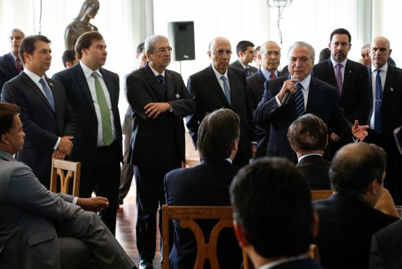 Presidente Michel Temer discute reforma da Previdência durante café da manhã com deputados e senadores da base aliadaFoto: Divulgação 