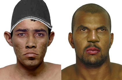 Retrato falado dos suspeitos do estupro ocorrido no dia 7 deste mês, na avenida Afonso Pena. 