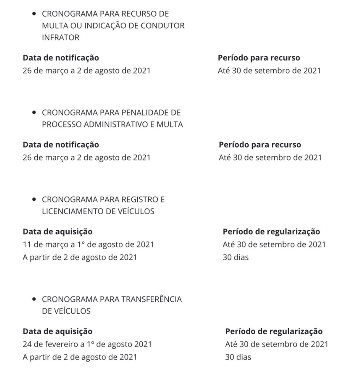 Regularização de infrações, veículos e habilitação voltam a ser cobrados Foto:Divulgação