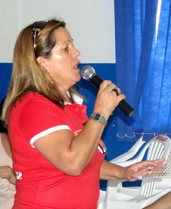 A atual presidente do Simted e candidata a reeleição, Olga Tobias Mariano.
