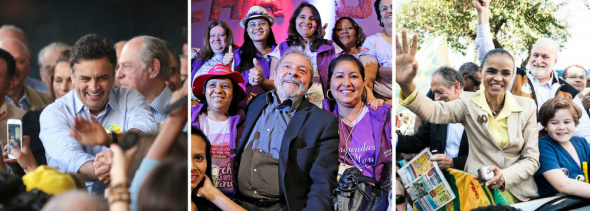 Aécio, Lula e Marina embolados no Datafolha Se as eleições presidenciais fossem hoje, haveria praticamente um tríplice empate, mas com ligeira vantagem para o senador Aécio Neves (PSDB-MG) / Foto: Divulgação