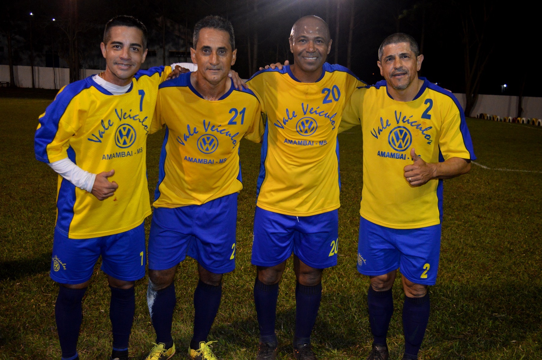 Os quatro ex-jogadores de renome nacional -  E/D: Pavão, Zé Carlos, Inca e Ademar / Foto: Moreira Produções