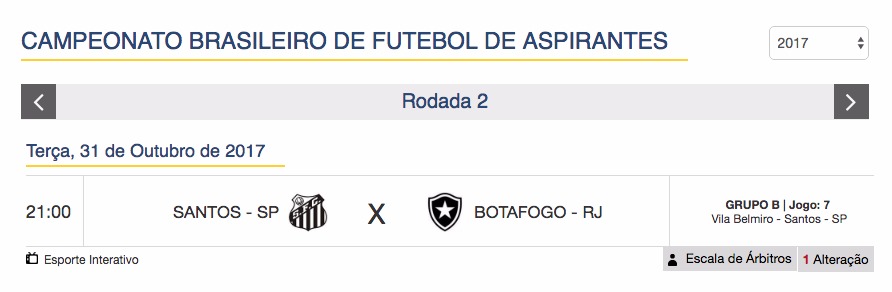 Jogo de hoje (31) - BR de Aspirantes - 2ª rodada Jogo de hoje (31) - BR de Aspirantes - 2ª rodada