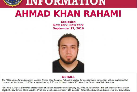 FBI inicia busca por responsável por explosão em Nova York FBI procura Ahmad Khan RahamiImagem de divulgação/FBI