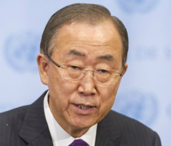 Ban durante coletiva de imprensa em Nova York. Foto: ONU/Mark Garten