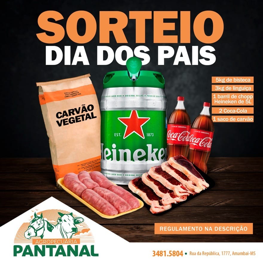 Foto oficial do sorteio que está acontecendo no Facebook da Agropecuária Pantanal