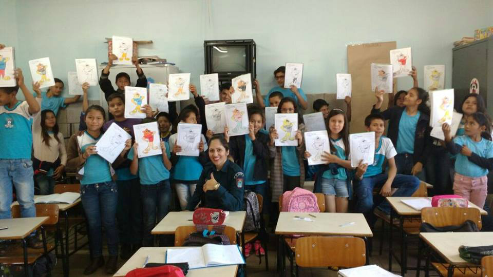 Uma das turmas atendidas pela Sd Paula na escola Antônio Pinto da Silva / Foto: Assessoria PM