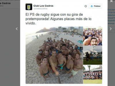 Time de rúgbi argentino está no Brasil para temporada de amistosos e treinos (Foto: Reprodução/Twitter/@clubloscedros)