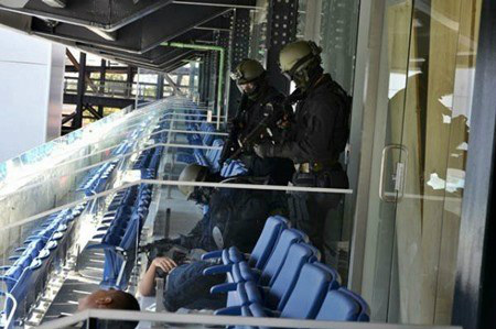 Arena Pantanal simula operação de defesa Treinamento tem o intuito de padronizar o conhecimento e interação entre as forçasCrédito/Divulgação/Portal da Copa