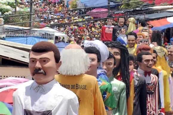 Os bonecos gigantes, marca registrada  do carnaval de Olinda, têm um grande encontro na terça-feira (28), em uma concentração no Largo do GuadalupeTV BrasilFoto: Divulgação