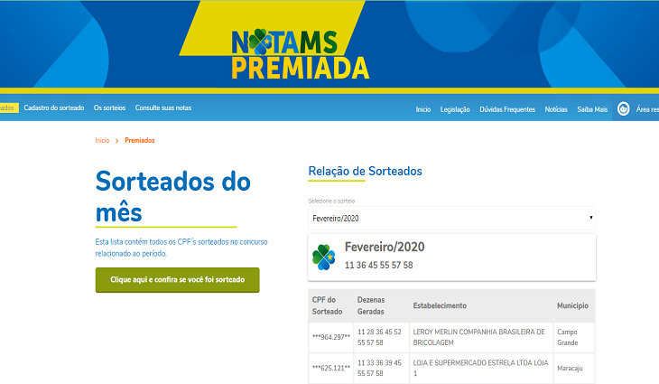 Ganhadores de abril do Nota MS têm até dia 14 para fazer cadastramento Foto: Divulgação