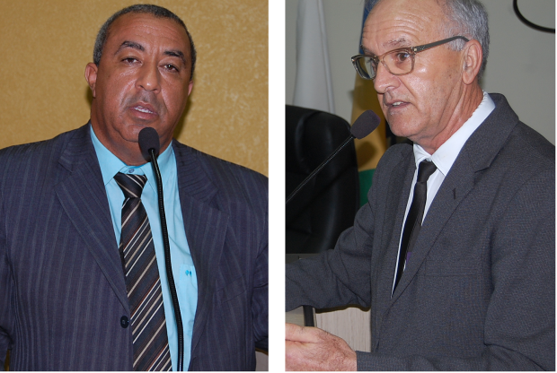 Vereadores Carlinhos (E) e Roberto Dias apontam a necessidade de melhorias em unidades descolares de Amambai / Foto: Assessoria