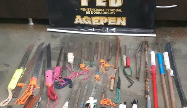 Agepen realiza nova revista geral na PED e apreende armas artesanais e celulares