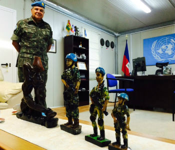 Jaborandy Júnior em seu escritório na Minustah. Foto: Rádio ONU