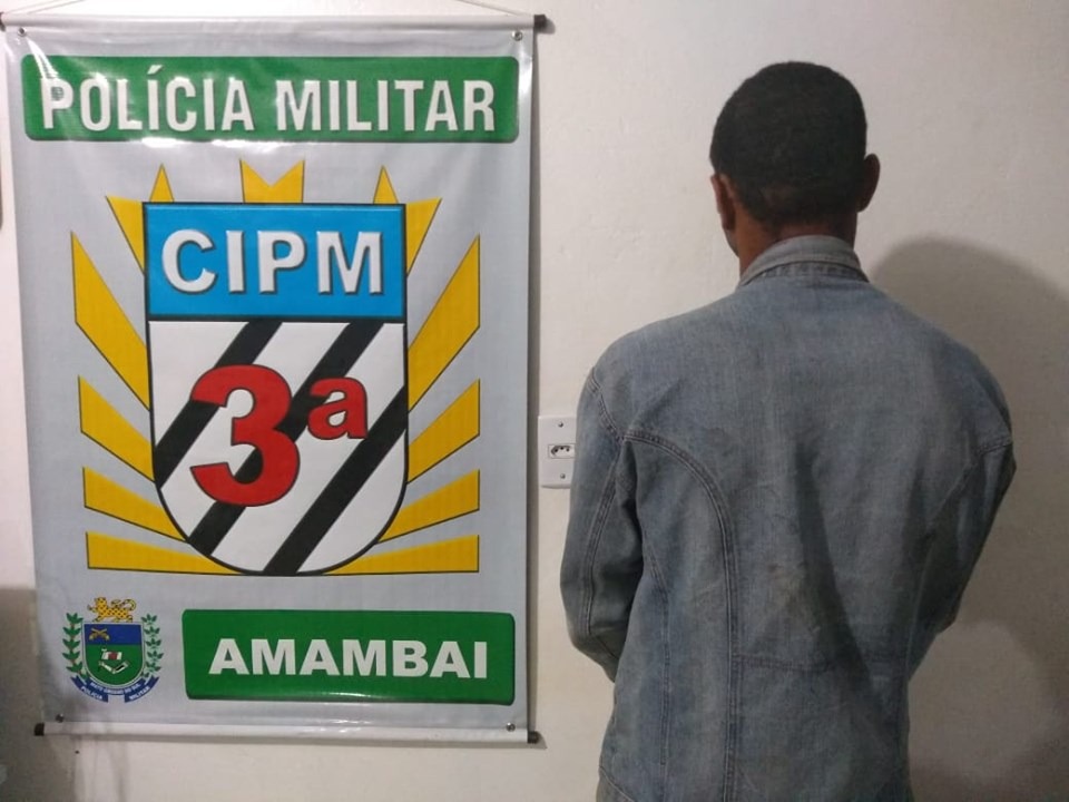 Polícia Militar de Amambai recaptura evadido do sistema prisional Divulgação.