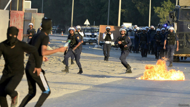 Protestos em Bahrein, um dos focos de tensão entre xiitas e sunitas