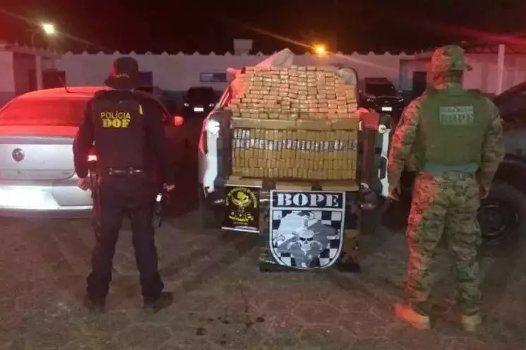 DOF e Bope apreendem mais de 1 tonelada de drogas na região de Aral Moreira Foto: Assessoria
