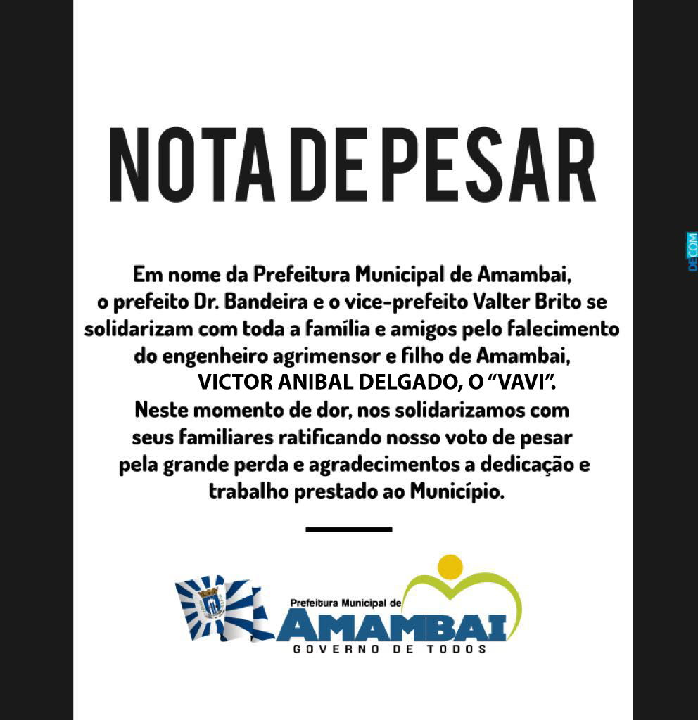 Prefeitura emite nota pela morte do Vave