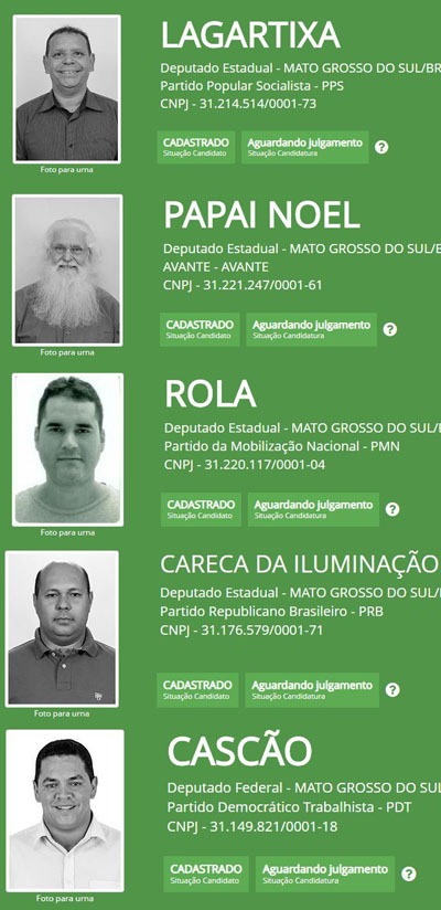 Lagartixa, Filho do Padre e Rola: confira os candidatos de MS com nomes curiosos Lagartixa, Filho do Padre e Rola: confira os candidatos de MS com nomes curiosos