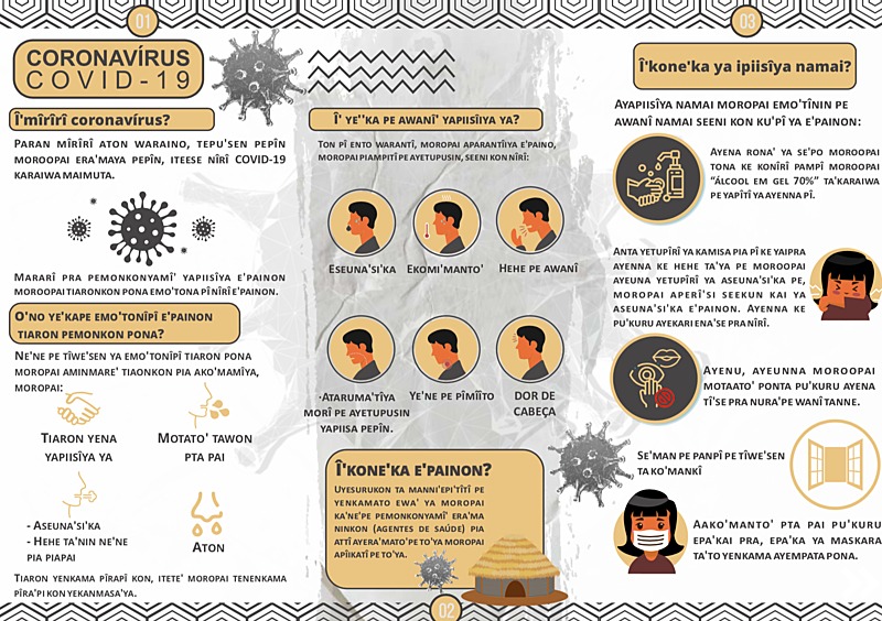 Cartilha com termos sobre a pandemia traduzido para o Macuxi / Arte: CIR