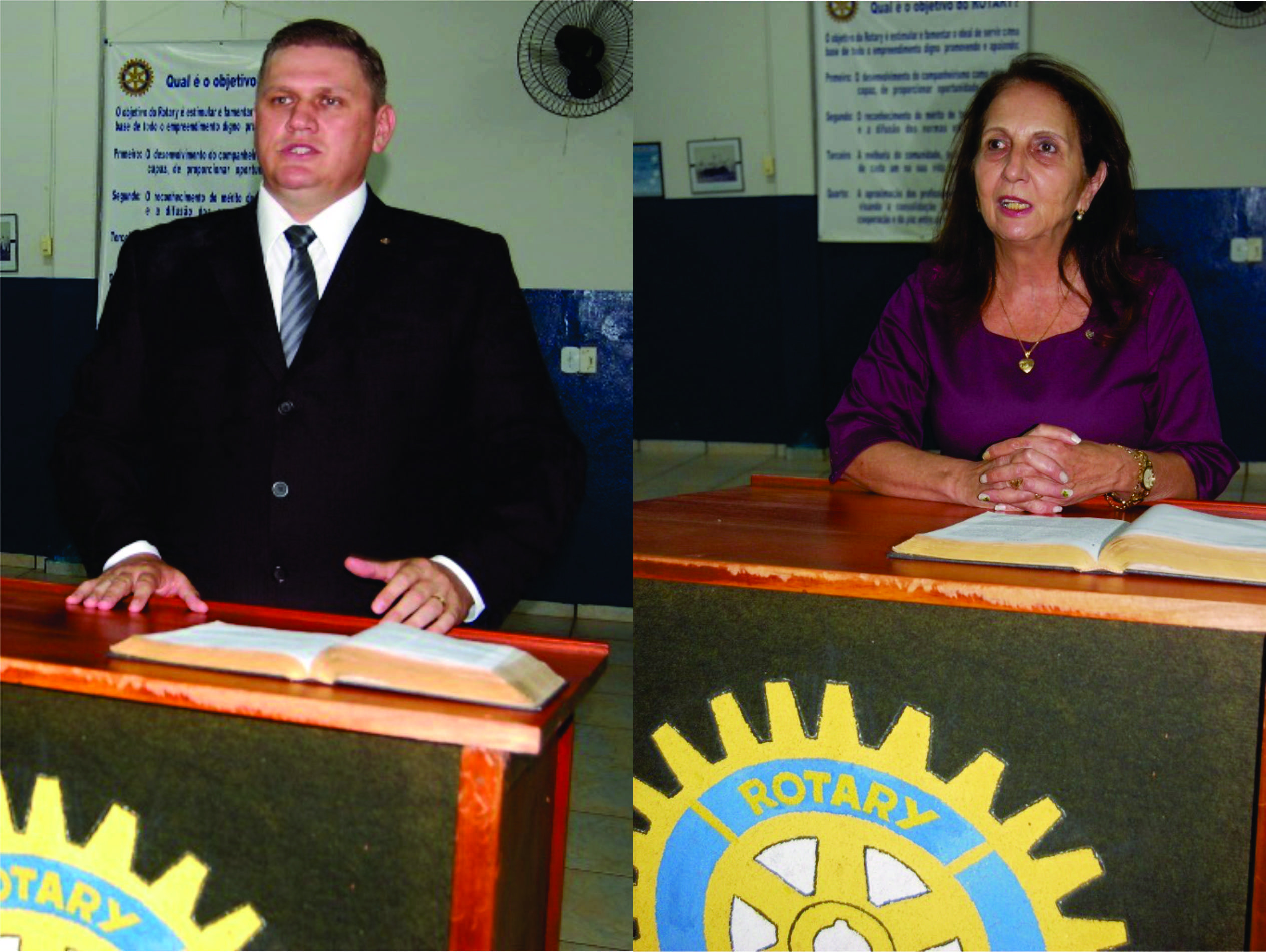 Os novos associados do Rotary de Amambai: Sérgio Périus e Zélia Borges.
