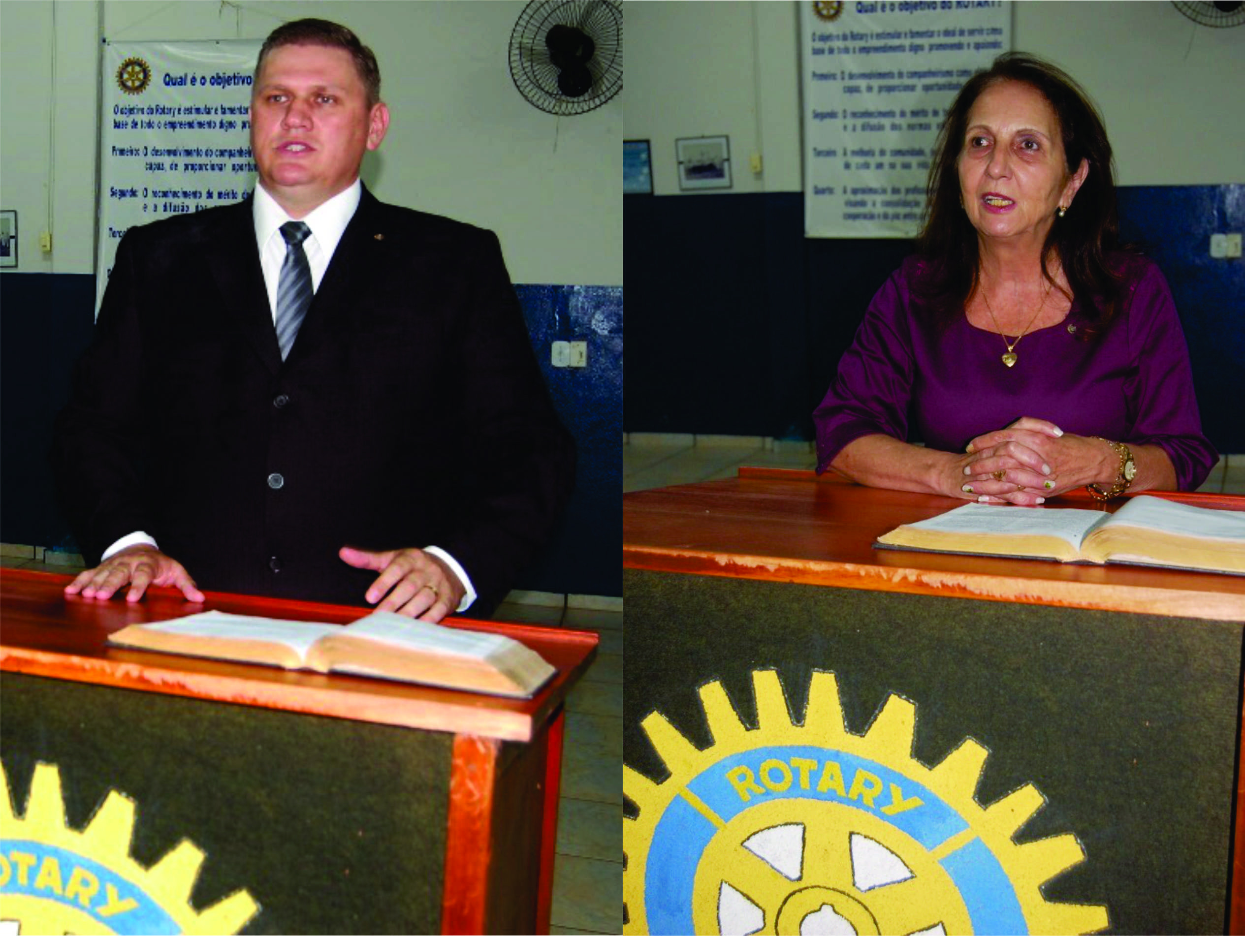 Rotary de Amambai empossa novos associados Os novos associados do Rotary de Amambai: Sérgio Périus e Zélia Borges.