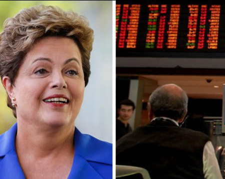 Bolsa cai forte com Dilma além da margem de erro