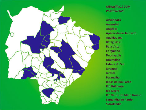 Com pendências, municípios de Mato Grosso do Sul podem perder repasses Com pendências, municípios de Mato Grosso do Sul podem perder repasses