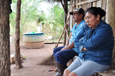 Comunidade indígena Ka’ikoe, na retomada Charqueada do Agachi, em Miranda (MS). Foto: Ascom MPF/MS