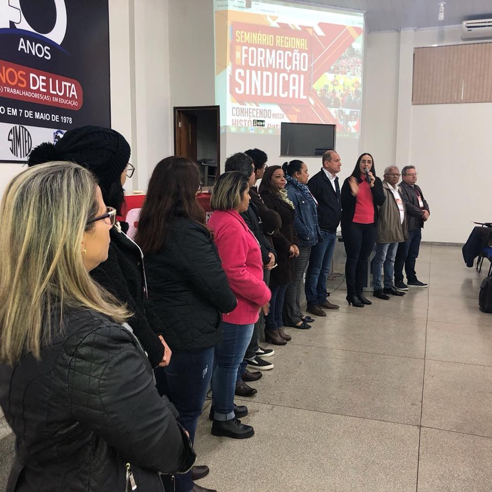 Fetems realiza Seminário Regional de Formação Sindical em Dourados Presidenta da Fetems, Sueli Veiga, durante abertura do seminário em Dourados / Foto: Fetems