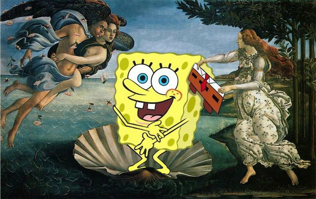 Obras de artes são substituídas por personagens de desenhos animados