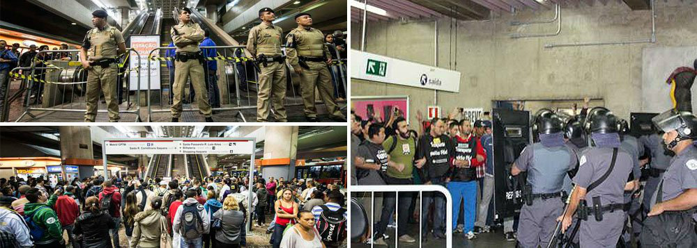 Caos em SP: Bomba de gás no metrô e trânsito recorde Caos em SP: Bomba de gás no metrô e trânsito recorde